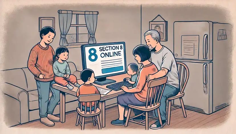 Family applying for Section 8 online