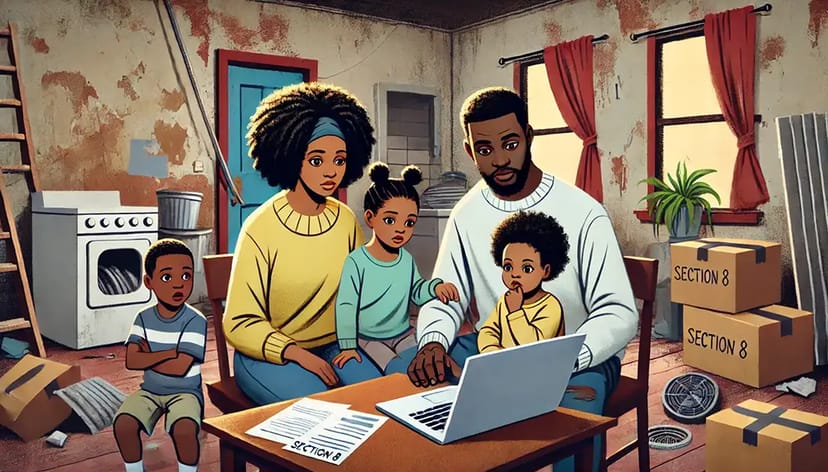 Family checking waitlist status on laptop